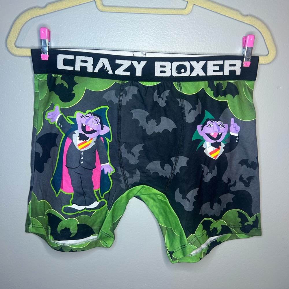 NWOT Adult Sesame Street Count Dracula Stretch Unisex Boxer Briefs